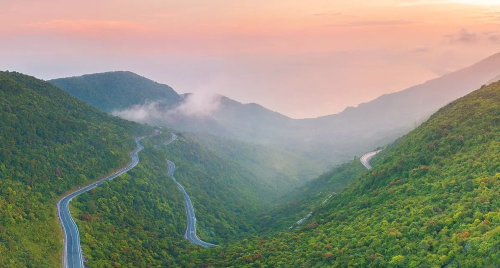 Hai Van Pass is famous for its steep slopes